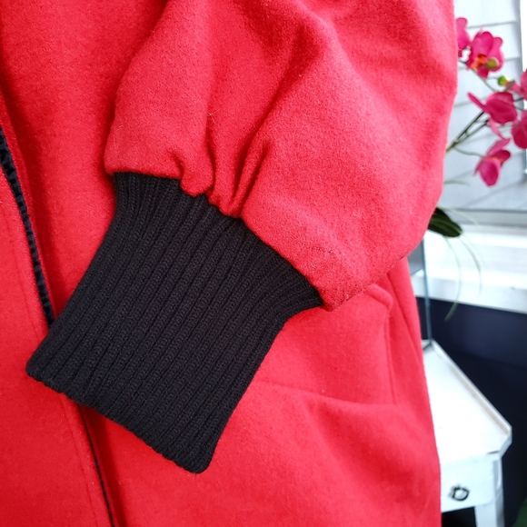 Vintage Gold Lion Button Details Pleated Wool Blend Lined Coat By Herman Kay - Picture 4 of 14